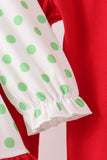 Green dot grinch embroidery ruffle pants set Aaria Tees