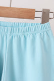 Blue train embroidery stripe pants set Aaria Tees