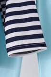Blue train embroidery stripe pants set Aaria Tees