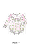 Pink santa bow embroidery bubble Aaria Tees