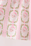 Pink santa bow embroidery bloomer set - Aaria Tees Aaria Tees