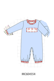 Blue Santa Claus Embroidery Romper Aaria Tees