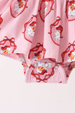 Pink santa claus bamboo ruffle bubble Aaria Tees
