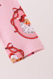 Pink santa claus bamboo ruffle bubble Aaria Tees