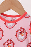 Pink santa claus bamboo ruffle bubble Aaria Tees