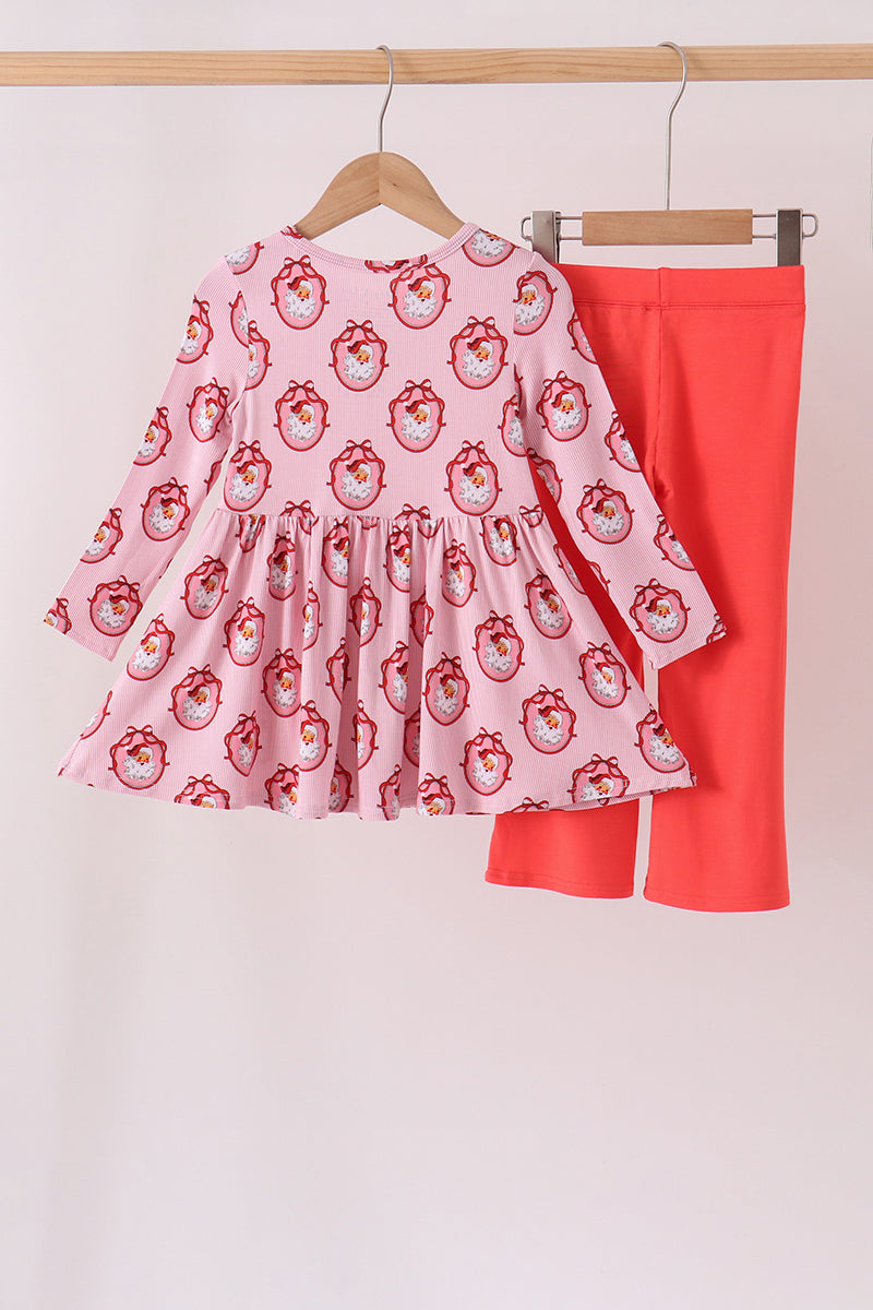 Pink santa claus bamboo pants set - Aaria Tees Aaria Tees