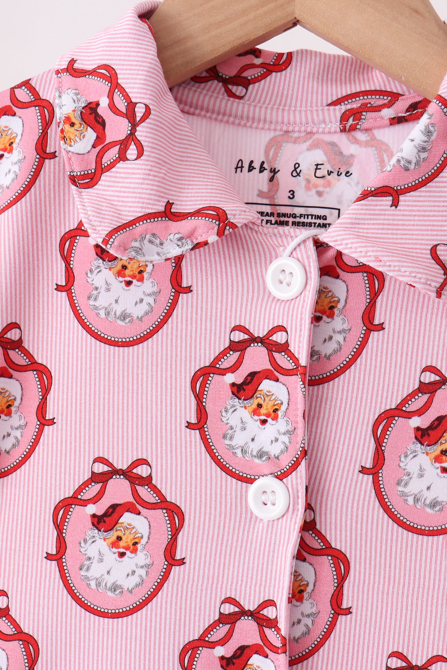Pink santa claus bamboo ruffle pajama set - Aaria Tees Aaria Tees