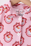 Pink santa claus bamboo ruffle pajama set - Aaria Tees Aaria Tees