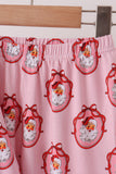 Pink santa claus bamboo ruffle pajama set - Aaria Tees Aaria Tees