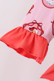 Pink santa claus bamboo ruffle pajama set - Aaria Tees Aaria Tees