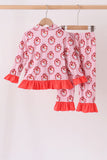 Pink santa claus bamboo ruffle pajama set - Aaria Tees Aaria Tees