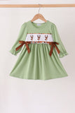 Sage deer embroidery dress - Aaria Tees Aaria Tees