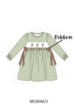 Sage deer embroidery dress Aaria Tees