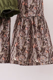 Forest camouflage turkey applique ruffle pants set Aaria Tees