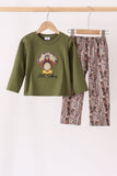 Forest camouflage turkey appliqu pants set Aaria Tees