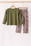 Forest camouflage turkey appliqu pants set Aaria Tees