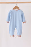 Blue turkey applique romper Aaria Tees