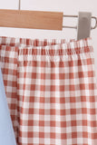 Blue turkey applique gingham pants set - Aaria Tees Aaria Tees