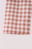 Blue turkey applique gingham pants set - Aaria Tees Aaria Tees