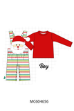 Red santa claus applique 2pc set Aaria Tees