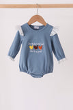 Teal turkey french knot ruffle bubble Aaria Tees