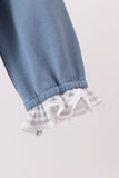 Teal turkey french knot ruffle bubble Aaria Tees