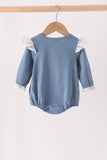 Teal turkey french knot ruffle bubble Aaria Tees