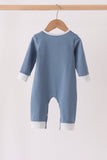 Teal turkey french knot romper Aaria Tees