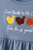 Teal turkey french knot pants set Aaria Tees