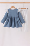 Teal turkey french knot pants set Aaria Tees