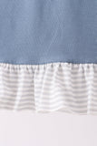 Teal turkey french knot ruffle dress Aaria Tees