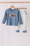 Teal turkey french knot pants set Aaria Tees