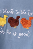 Teal turkey french knot pants set Aaria Tees