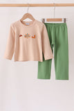 Green pumpkin turkey pants set Aaria Tees