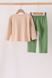 Green pumpkin turkey pants set Aaria Tees