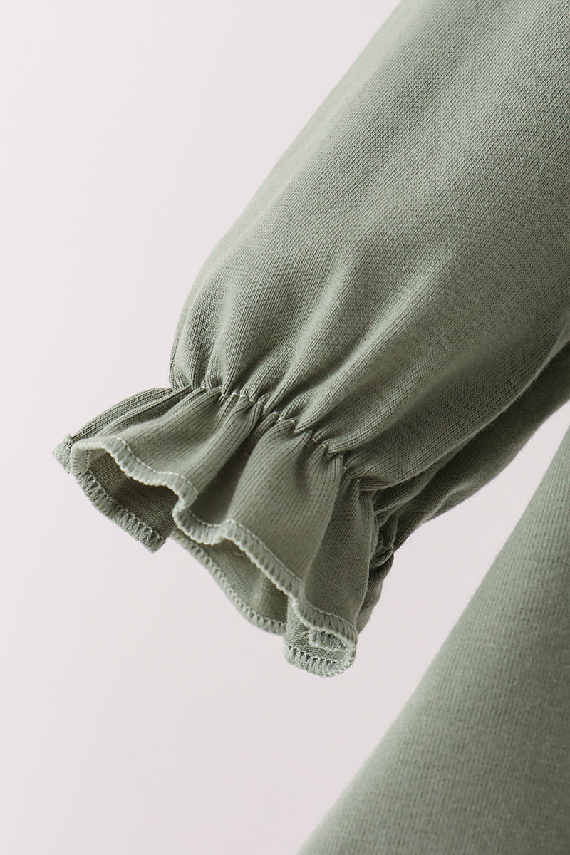 Green goose pumpkin embroidery bloomer set - Aaria Tees Aaria Tees