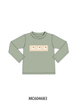Green goose pumpkin embroidery top Aaria Tees