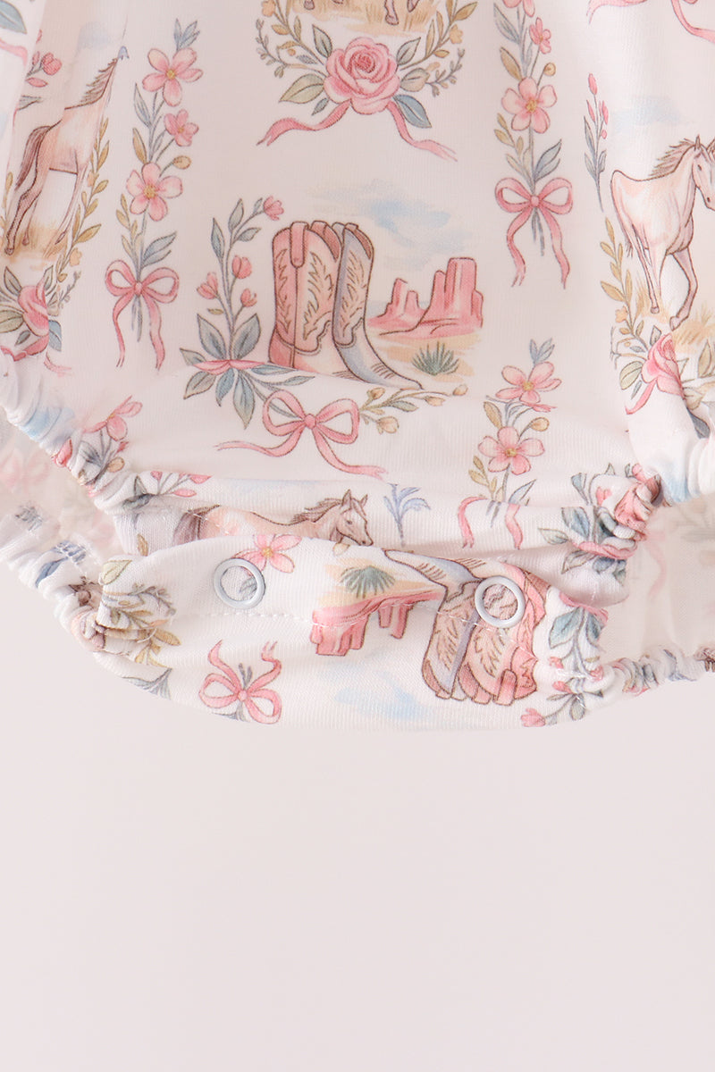 Pink horse ruffle bubble - Aaria Tees Aaria Tees