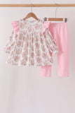 Pink horse ruffle pants set - Aaria Tees Aaria Tees