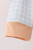 Pumpkin Pie Bow Embroidery Gingham Pants Set Aaria Tees