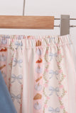 Pumpkin Pie Bow Embroidery Ruffle Pants Set Aaria Tees
