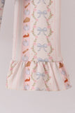 Pumpkin Pie Bow Embroidery Ruffle Pants Set Aaria Tees