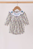 Blue turkey embroidery bubble Aaria Tees