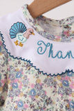 Blue turkey embroidery bubble Aaria Tees