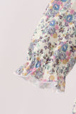 Blue turkey embroidery bubble Aaria Tees