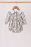 Blue turkey embroidery bubble Aaria Tees