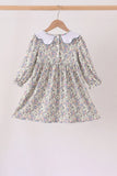 Blue turkey embroidery dress Aaria Tees