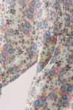 Blue floral smocked jumpsuit Aaria Tees