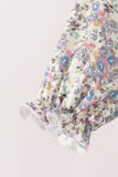 Blue floral smocked jumpsuit Aaria Tees