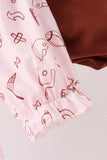 Brown touchdown football embroidery bloomer set Aaria Tees